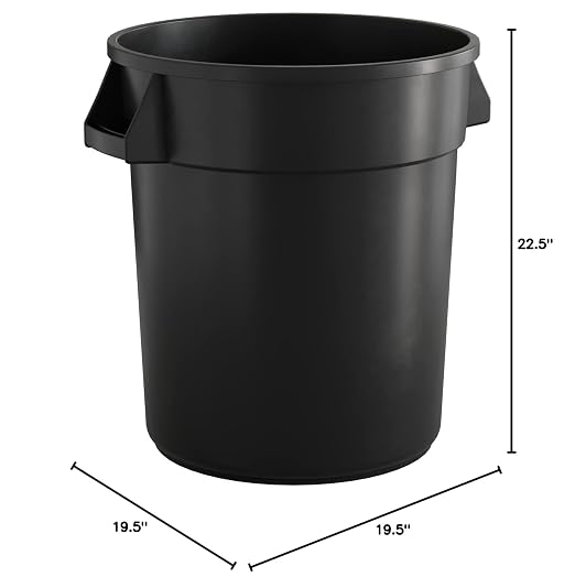 20 Gallon Black Round Commercial Trash Can - Image 5