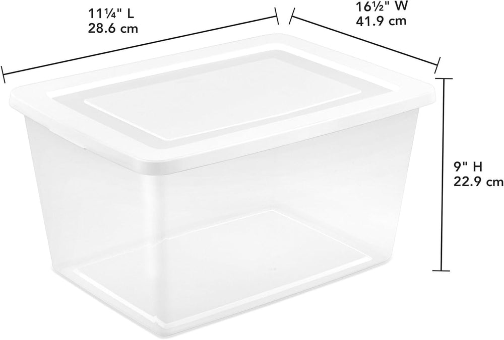 Sterilite Clear Storage Box Stackable Tote, 58 Quart, 32-Pack