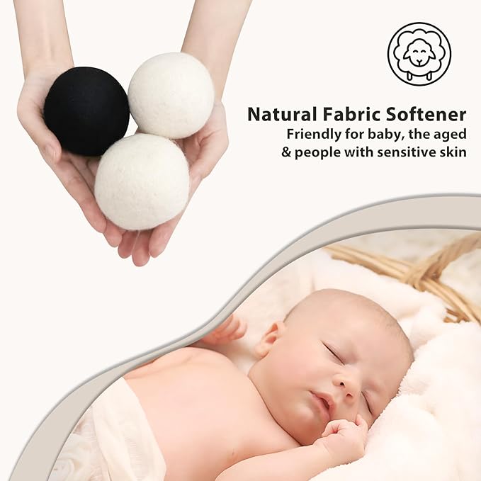 Daily Treasures 2.75"Wool Dryer Balls 12 Pack-Organic Wool Laundry Balls - Image 5