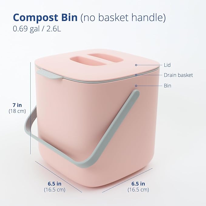 Blue Ginkgo Kitchen Compost Bin – Filter-Free, Odor-Tight Countertop Food Waste - Image 2