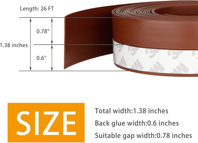 Door Weather Stripping Doors Seal Strip, 26 FT Silicone Sealing Tape - Image 2