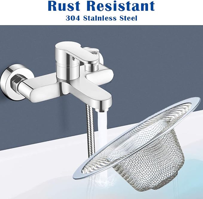 2 Pcs Heavy Duty Stainless Steel Slop Basket Filter Trap, 4.41" Top / 2.44" - Image 5