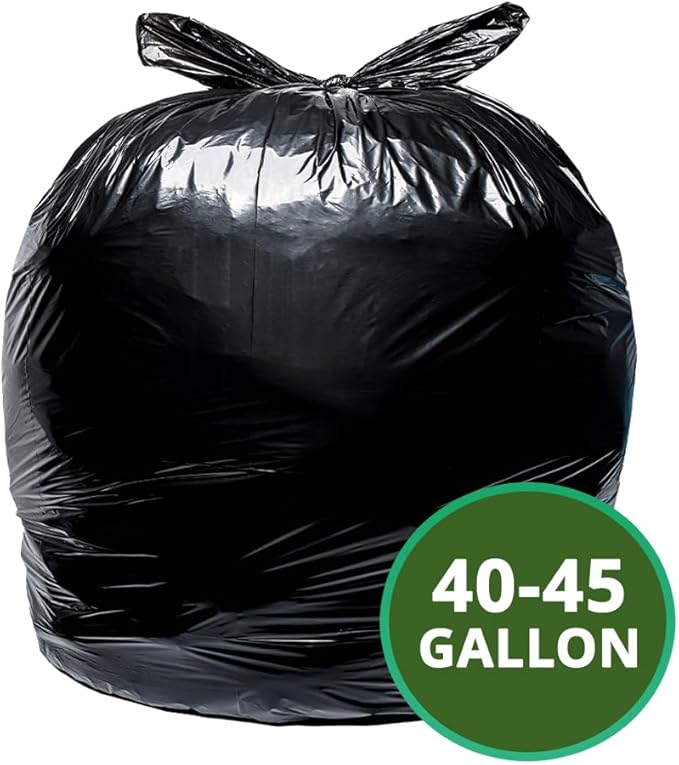 TYPLASTICS 40-45 Gallon Trash Bags Can LIners Heavy Duty 40x46" 1.5 Mil - Image 2