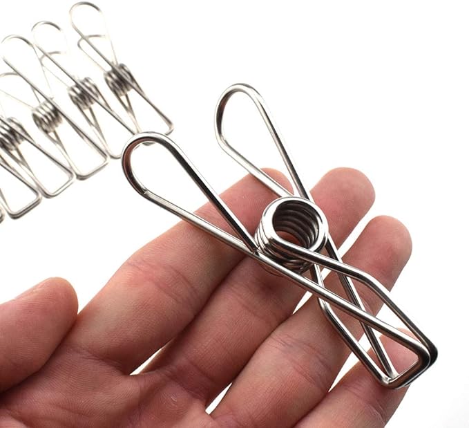 HAHIYO Clothespins Chip Clips All Metal Stainless Steel No Rust Stains Strong by HAHIYO