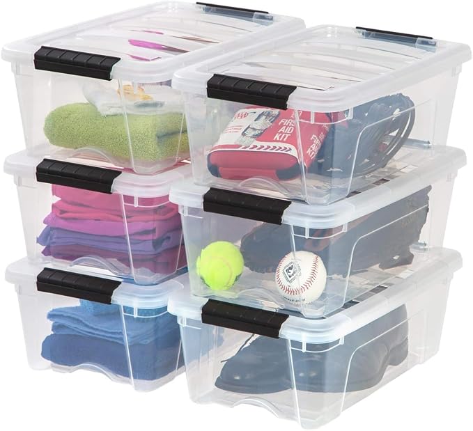 IRIS USA 13 Qt Stackable Plastic Storage Bins by IRISUSA
