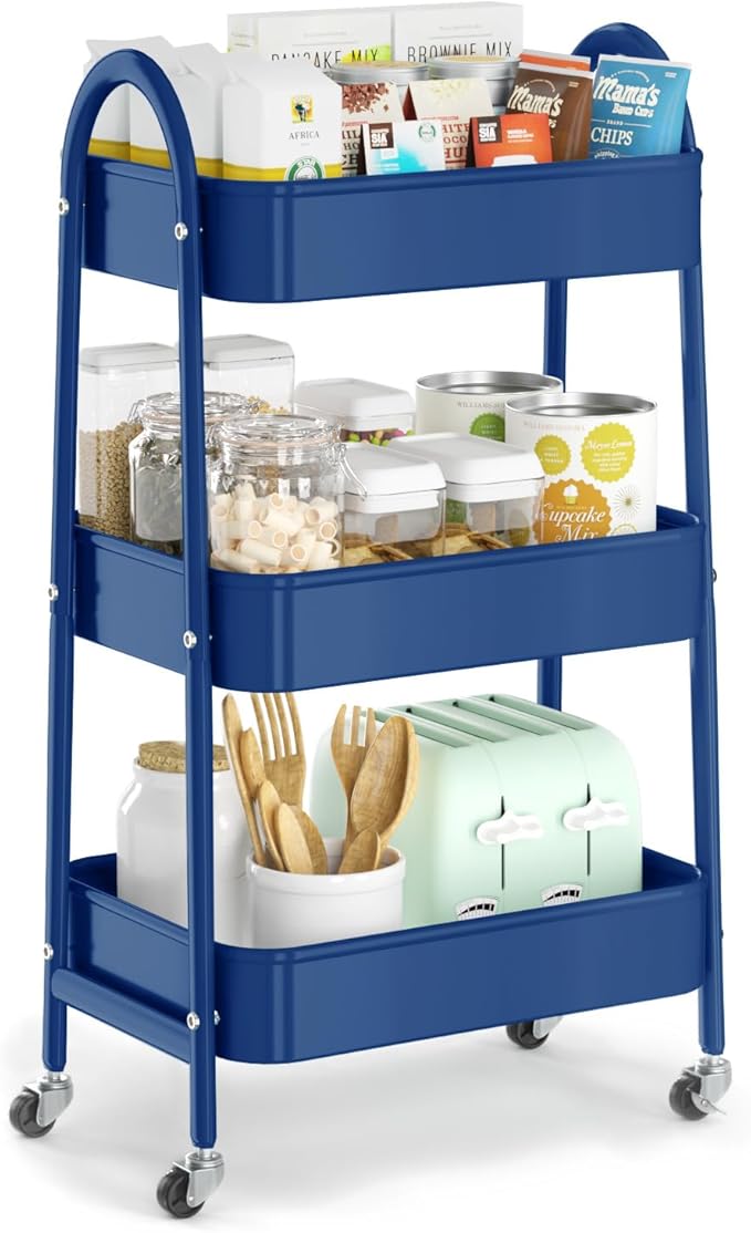 EAGMAK 3 Tier Utility Rolling Cart, Metal Storage Cart by Eagmak