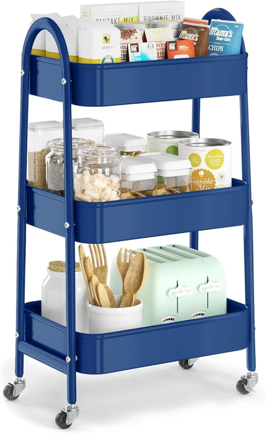 EAGMAK 3 Tier Utility Rolling Cart, Metal Storage Cart by Eagmak