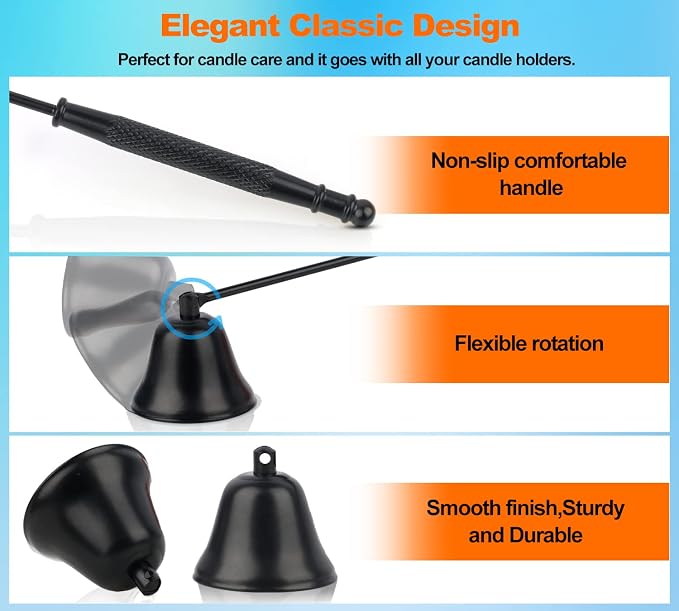 Candle Snuffer Black, Elegant Candle Extinguisher Snuffer Accessory - Image 3