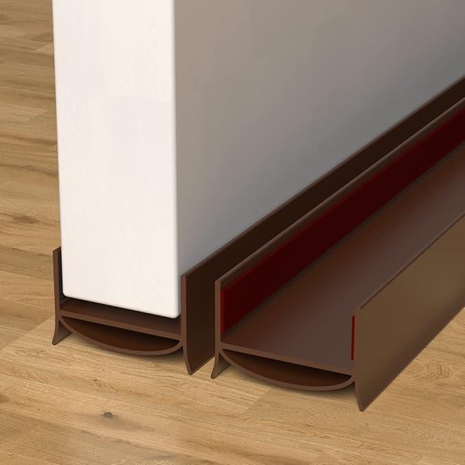 2 Pack Door Draft Stopper, 39” Length Cuttable Under Door Seal, Strong Adhesive by YYGCL