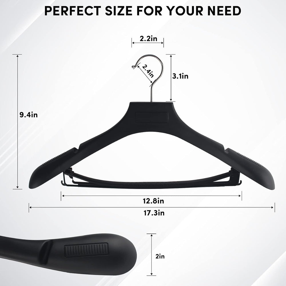 DEDU Suit Hangers for Men 20 Pack, Coat Hangers Non Slip Width 17.7", Bl...