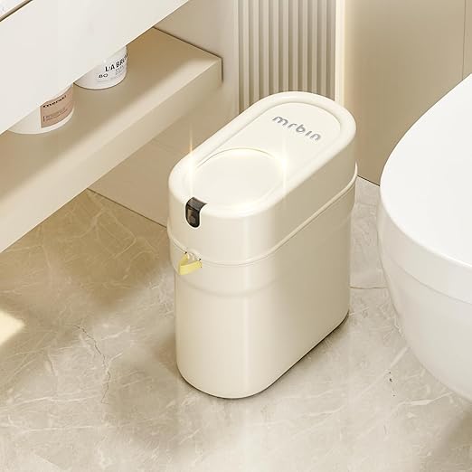 MRBIN Slim Automatic Bathroom Trash Can, 10L/2.6gal Touchless Pull Out Bagging by mrbin