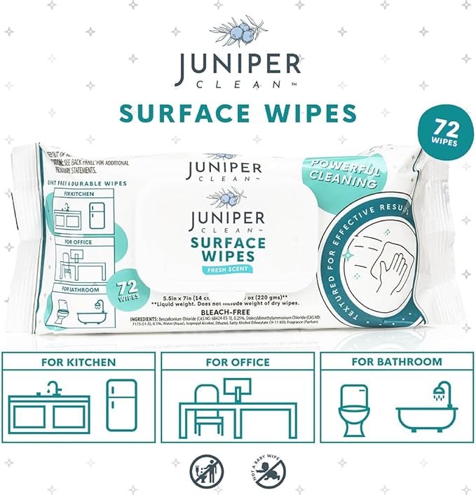 6 Pack Surface Cleaning Wipes Bleach Free, All-Purpose Cleaner - Image 2