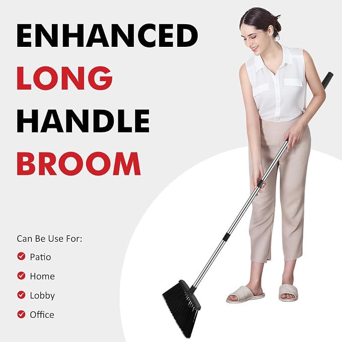 NACENA Heavy Duty Broom, 55 Inch Long Handle Outdoor Large Angle Brooms - Image 7
