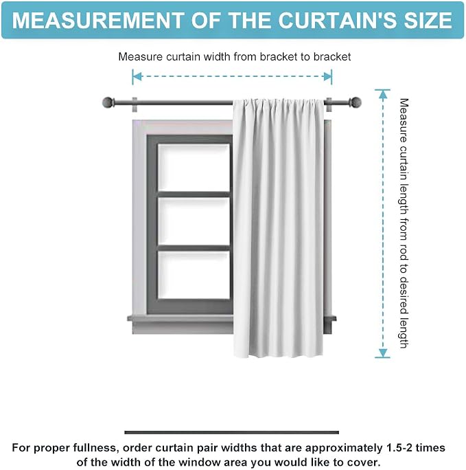 RYB HOME Short Window Curtains for Kitchen, Room Darkening Rod Pocket Drapes - Image 6