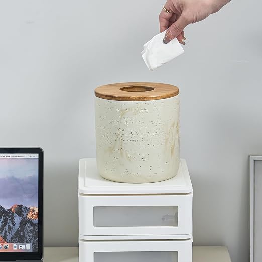 Natural Travertine Textures Beige Mini Trash Can - Image 4