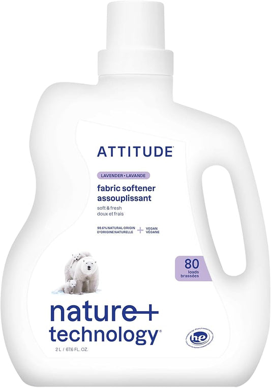 ATTITUDE Liquid Fabric Softener, Plant-Based & Vegan, HE Compatible, Naturally by ATTITUDE