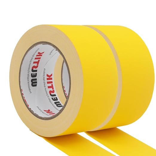 WELSTIK 2 Pack Gaffer Tape Yellow, Box-Sealing, Non-Reflective Easy to rip by WELSTIK