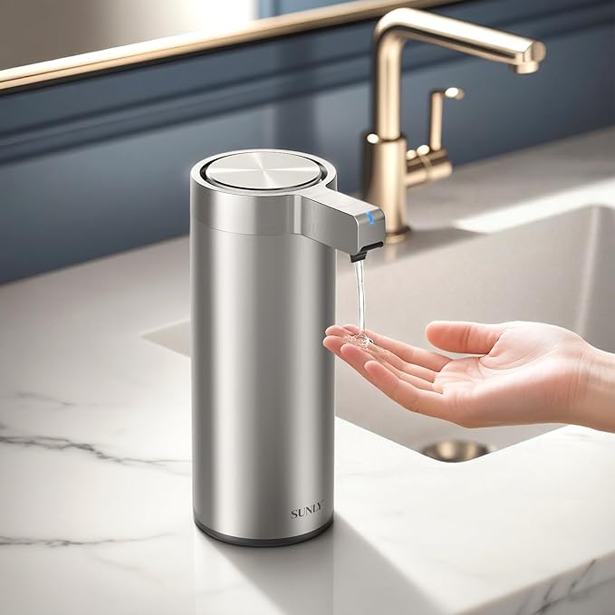 SUNLY Touchless Automatic Soap Dispenser – Clog-Free Pump, 0.2s Fast Sensor by SUNLYHOME