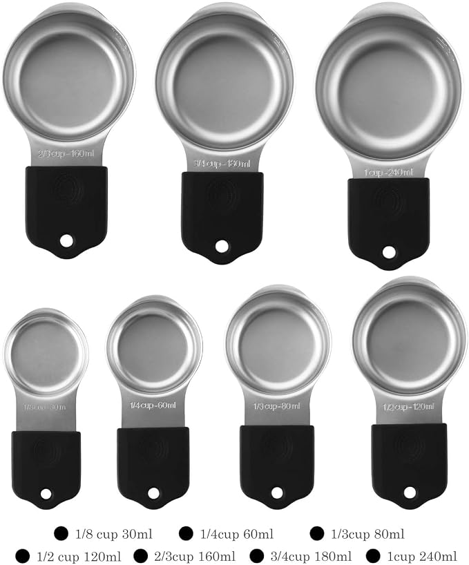 Magnetic Measuring Cups Set Stainless Steel Heavy Duty Metal Measuring Cups - Image 2