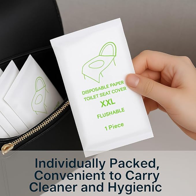 Individually Wrapped XXL Toilet Seat Covers Disposable Flushable - Image 3