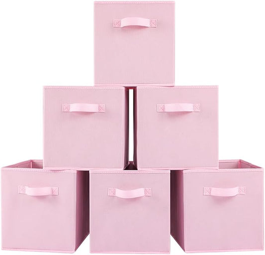 Stero Fabric Storage Bins 6 Pack Fun Colored Durable Storage Cubes by Stero