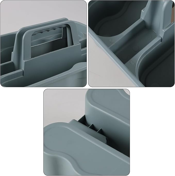 6 Pack Plastic 2 Compartments Cleaning Supplies Caddy, Commercial Carry Caddy - Image 3