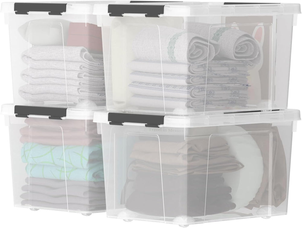 Zopnny 52 Quart Stackable Plastic Storage Bins