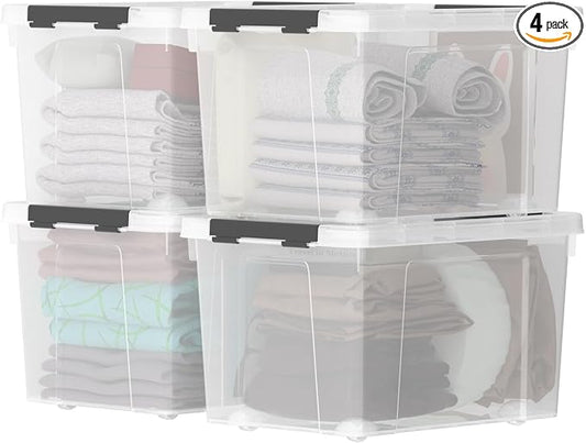 Zopnny 52 Quart Stackable Plastic Storage Bins by Zopnny