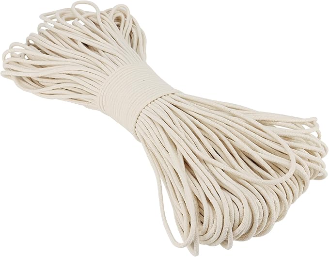 SOUJAP 5/32 Inch White Natural Cotton Clothesline Rope, 4mm x 328 Feet Cotton by Unknown