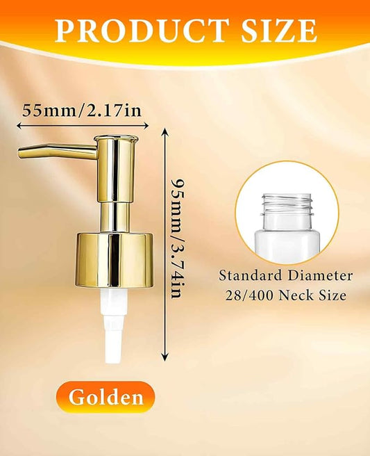 6 Pack Gold Soap Dispenser Pump, Top Replacement - Image 2