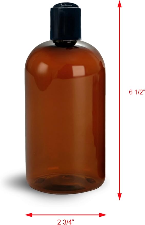 ljdeals 16 oz Amber Plastic Empty Bottles - Image 3