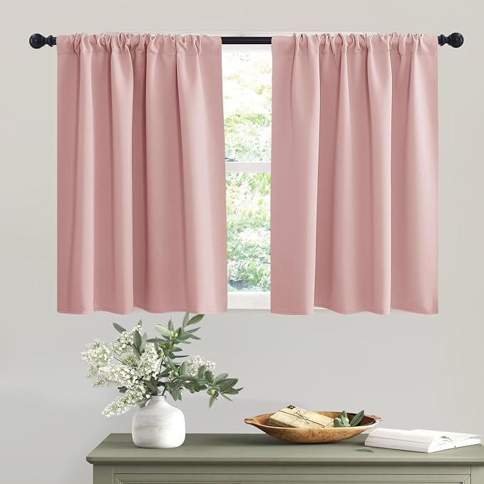 RYB HOME Peach Blush Rod Pocket Blackout Curtains by RYBHOME