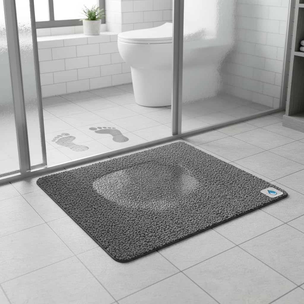 1pc Non-Slip Shower Mat, Heavy-Duty Bath Mat with Foaming Loofah Base, Durable Plastic Material, Easy-Clean Surface for Tub & Bathroom Use