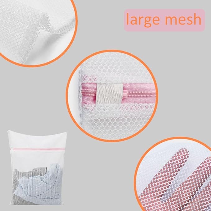 Pack of 5 Mesh Laundry Washing Bags-5 Large - Image 2
