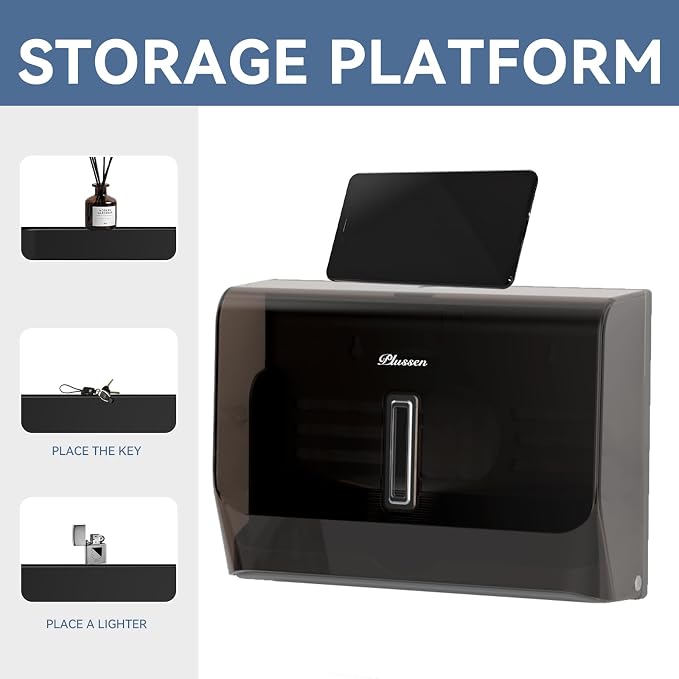 Paper Towel Dispenser Adhesive Wall Mounted, 200+ Multifold Trifold c-Fold Hand - Image 4