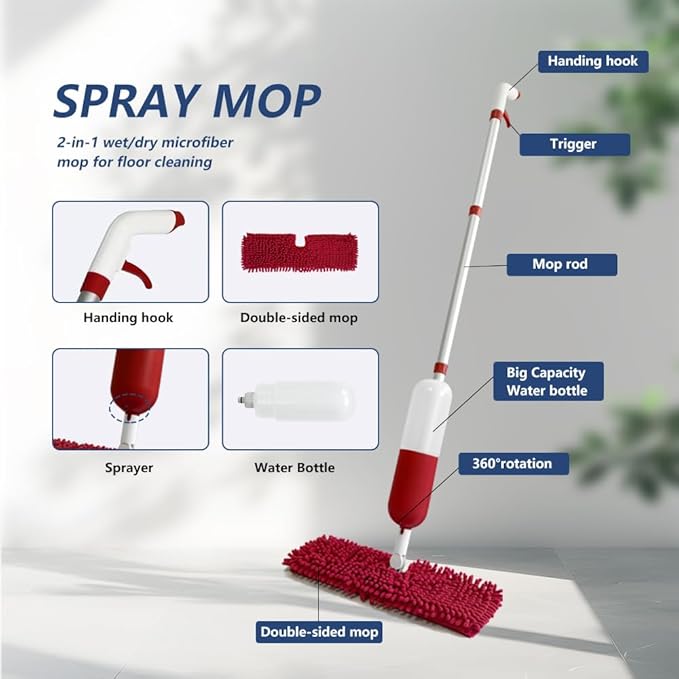 Spray Mop for Floor Cleaning Wet & Dry Mops Multi-Purpose Spray Mop - Image 3
