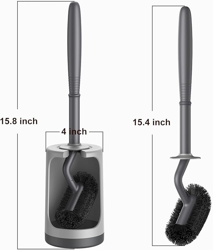 HAMITOR Toilet Bowl Brush Holder Set: Curved Design - Image 7