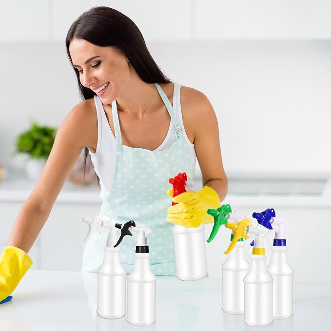 Eccliy 12 Pcs 16 Oz Plastic Spray Bottle, Adjustable Empty Reusable Sprayer - Image 6
