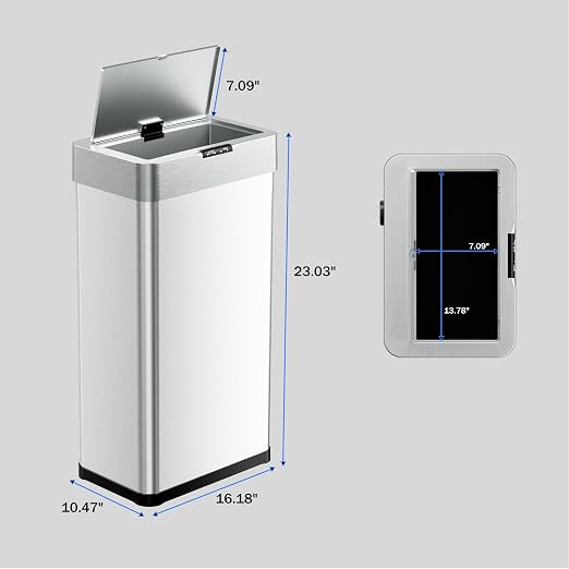 TLSUNNY 13.2 Gallon Motion Sensor Trash Can, Touchless Automatic Garbage Can - Image 2