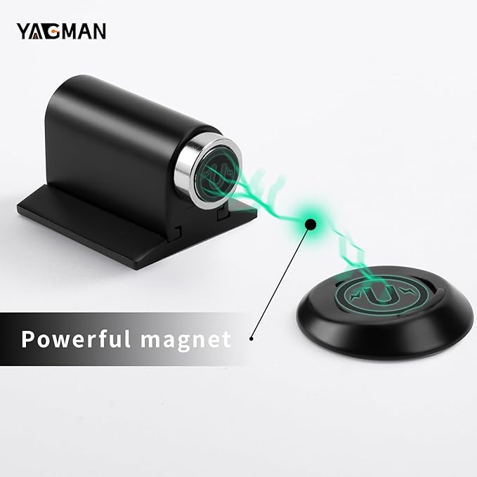 2 Pack Magnetic Door Stoppers Retractable Bottom of Door Holder No Drilling - Image 3