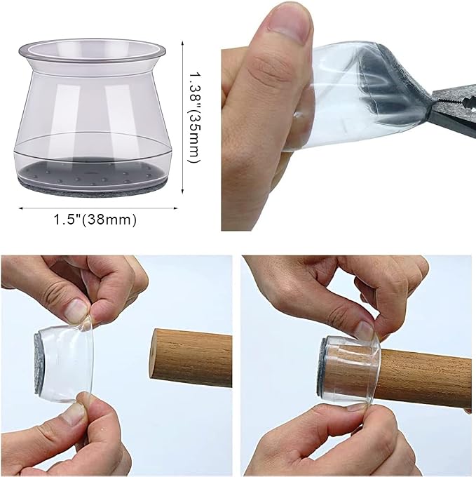 BUMACO 40Pcs Chair Leg Floor Protectors Chair Leg Protectors - Image 5