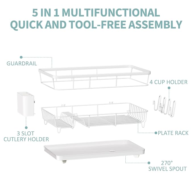Dish Drying Rack for Kitchen Counter, Large Dish Racks - Image 7