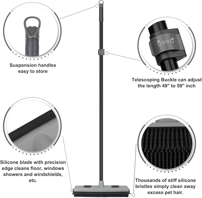Pet Hair Removal Rubber Broom - Image 5