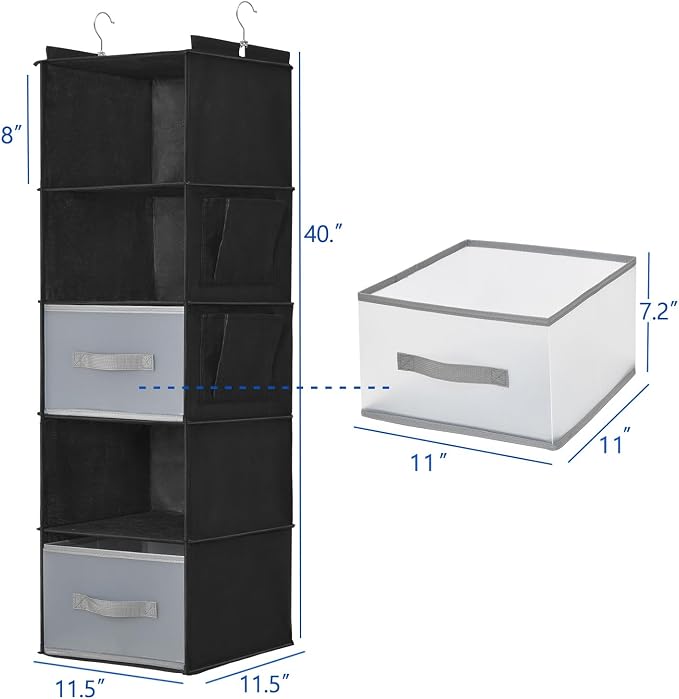 5-Layer Suspended Fabric Shelf Organizer, Equipped - Image 2