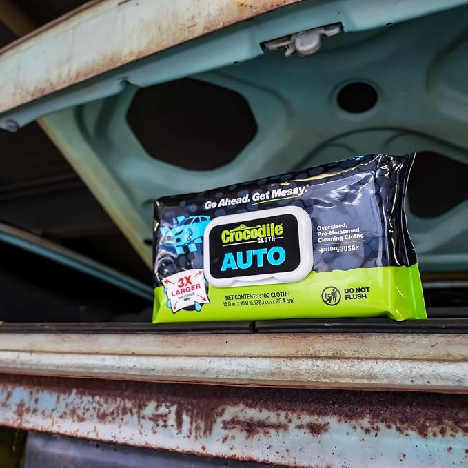Crocodile Cloth Auto Cleaning Wipes – 100 XL Disposable Wipes - Image 6