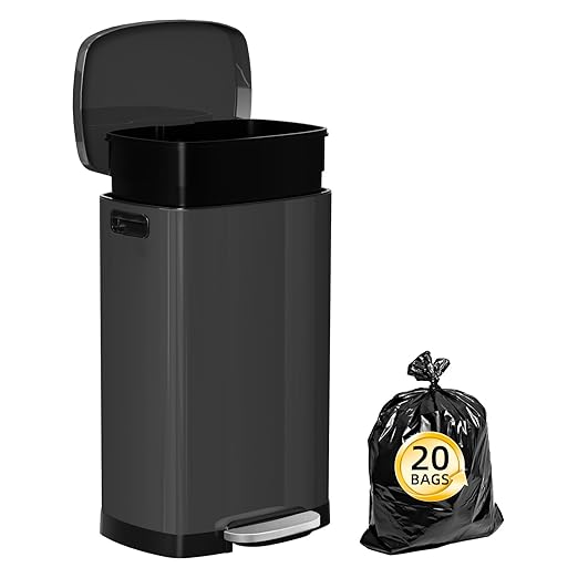 13 Gallon Trash Can with Lid, 50L Fingerprint Proof Stainless Steel Kitchen - Image 2