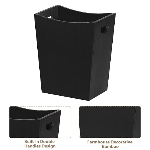 SEHERTIWY Wood Trash Can, Farmhouse Wastebasket Bin - Image 5