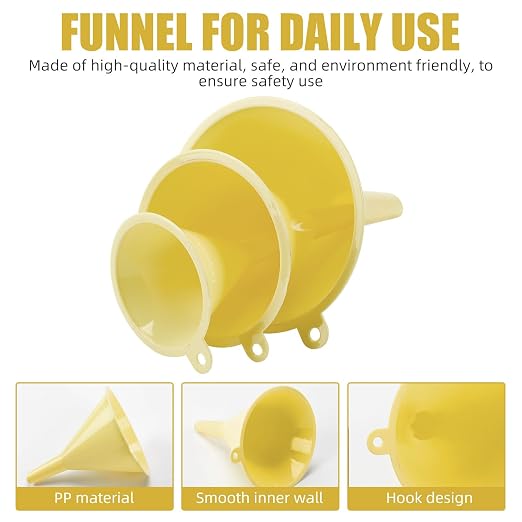 Plastic Kitchen Funnel Set of 3, Round Kitchen Funnels - Image 3