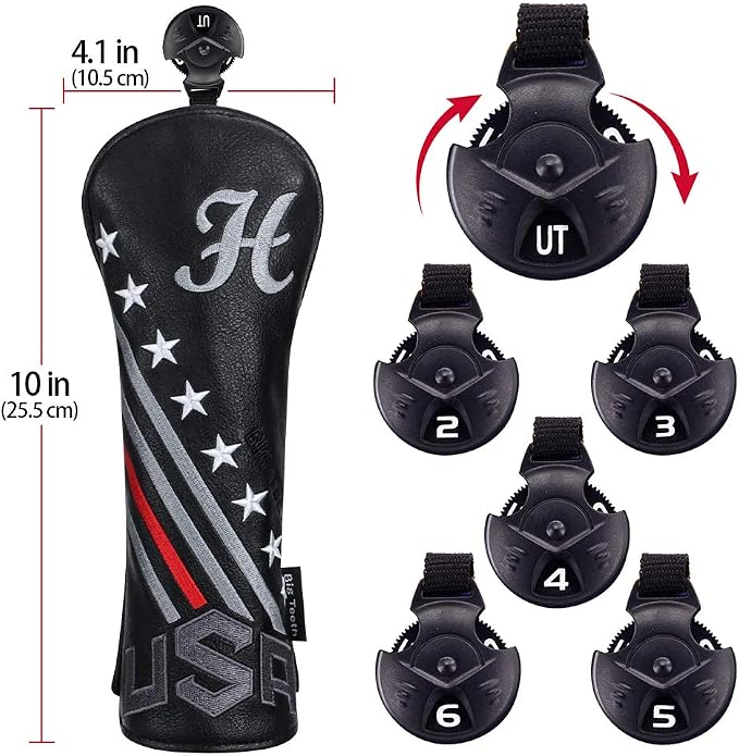 Big Teeth Golf Cover USA Stripe and Star Headcover Covers, Driver Fairway Wood - Image 2