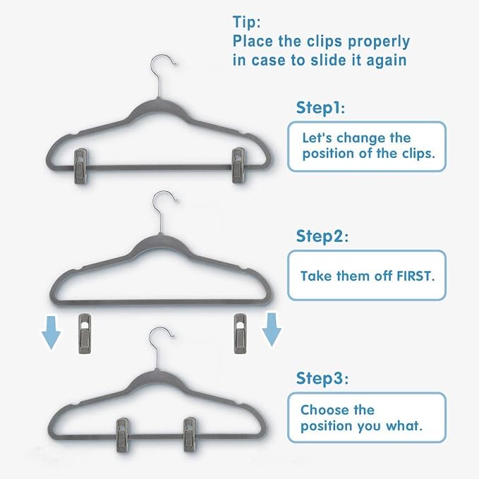 Grey Hanger Clips for Velvet Hangers - Image 8